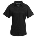 Black - Front - Premier Womens-Ladies Signature Oxford Short-Sleeved Shirt