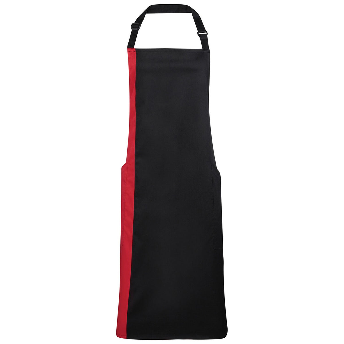 Black-Red - Front - Premier Contrast Bibbed Full Apron