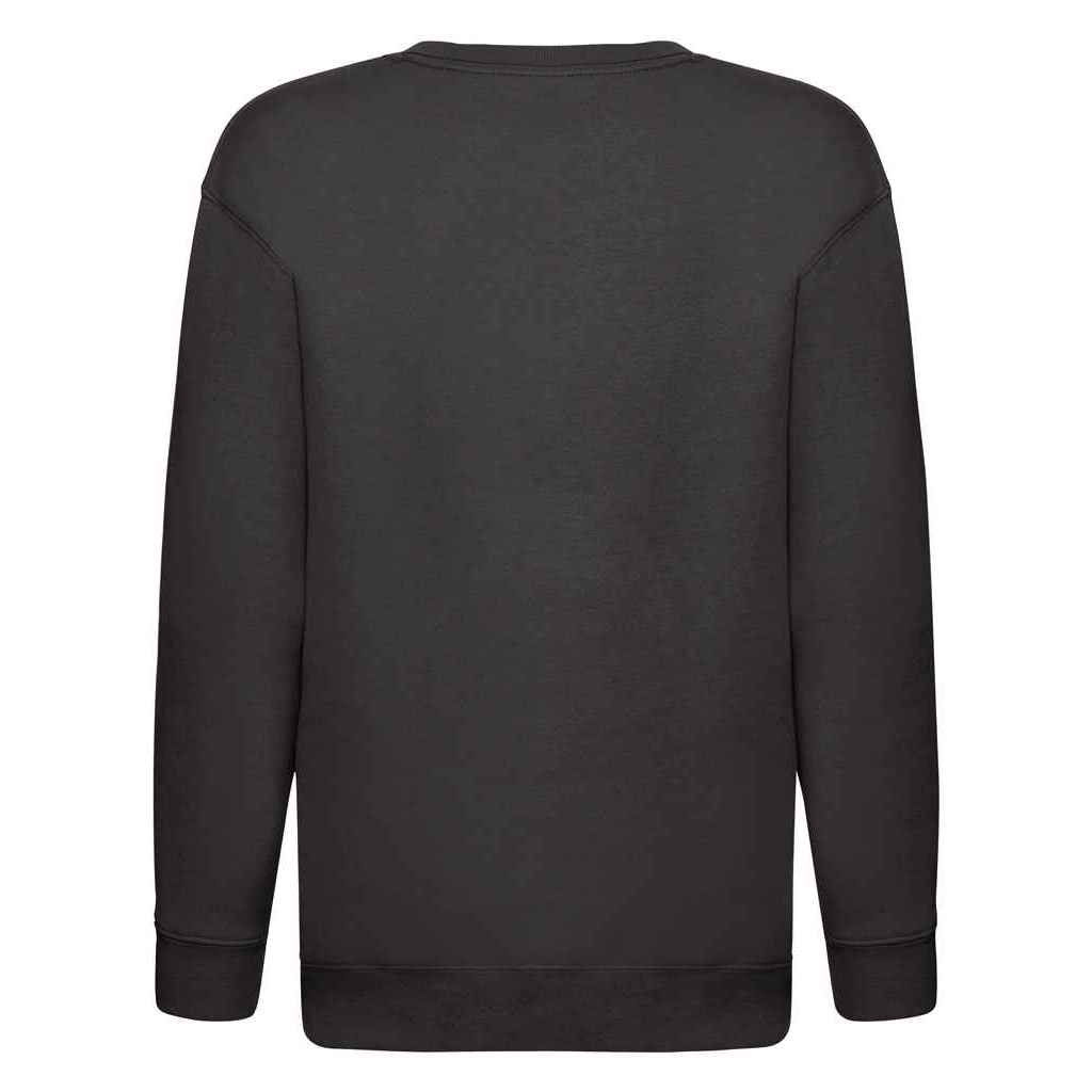 Black - Back - Fruit of the Loom Childrens-Kids Premium Drop Shoulder Sweatshirt