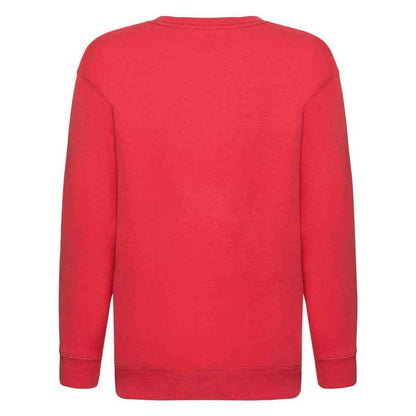 Red - Back - Fruit of the Loom Childrens-Kids Premium Drop Shoulder Sweatshirt