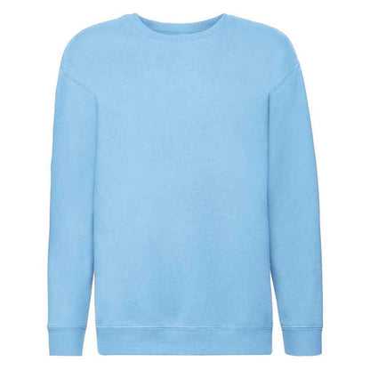 Sky - Front - Fruit of the Loom Childrens-Kids Premium Drop Shoulder Sweatshirt