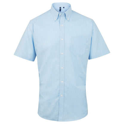 Light Blue - Front - Premier Mens Signature Short-Sleeved Shirt