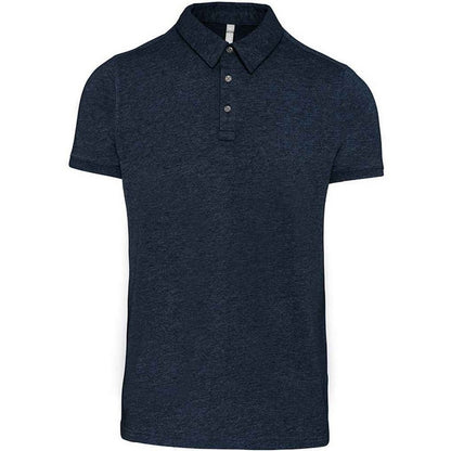 Navy - Front - Kariban Mens Jersey Polo Shirt