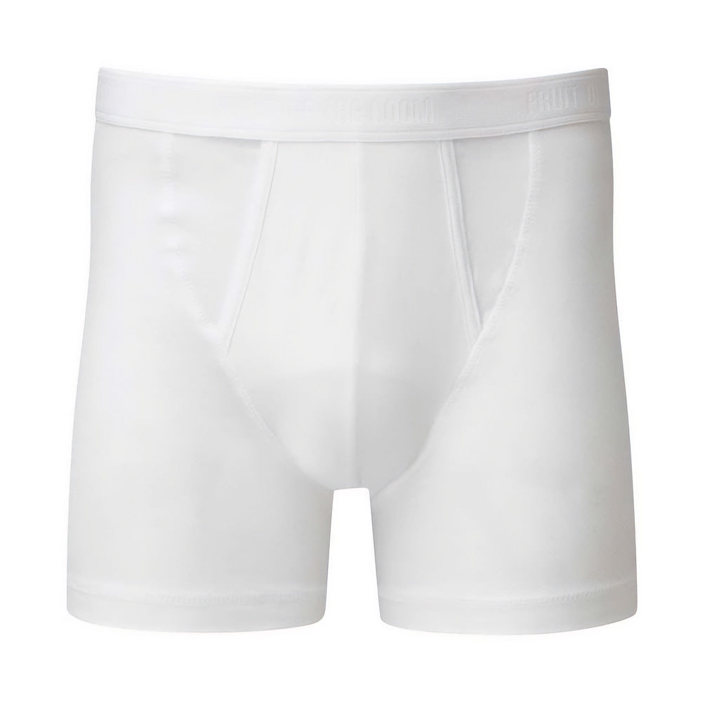 White - Side - Fruit of the Loom Mens Classic Plain Boxer Shorts (Pack of 2)