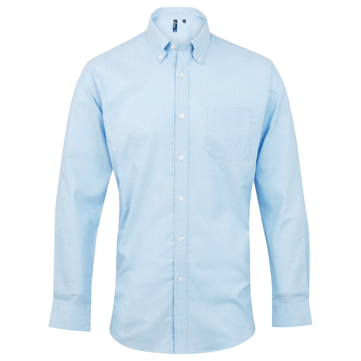 Light Blue - Front - Premier Mens Signature Oxford Long-Sleeved Shirt