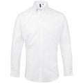 White - Front - Premier Mens Signature Oxford Long-Sleeved Shirt