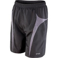 Black-Grey - Front - Spiro Unisex Adult Team Micro-Lite Mesh Lining Shorts