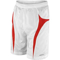 White-Red - Front - Spiro Unisex Adult Team Micro-Lite Mesh Lining Shorts