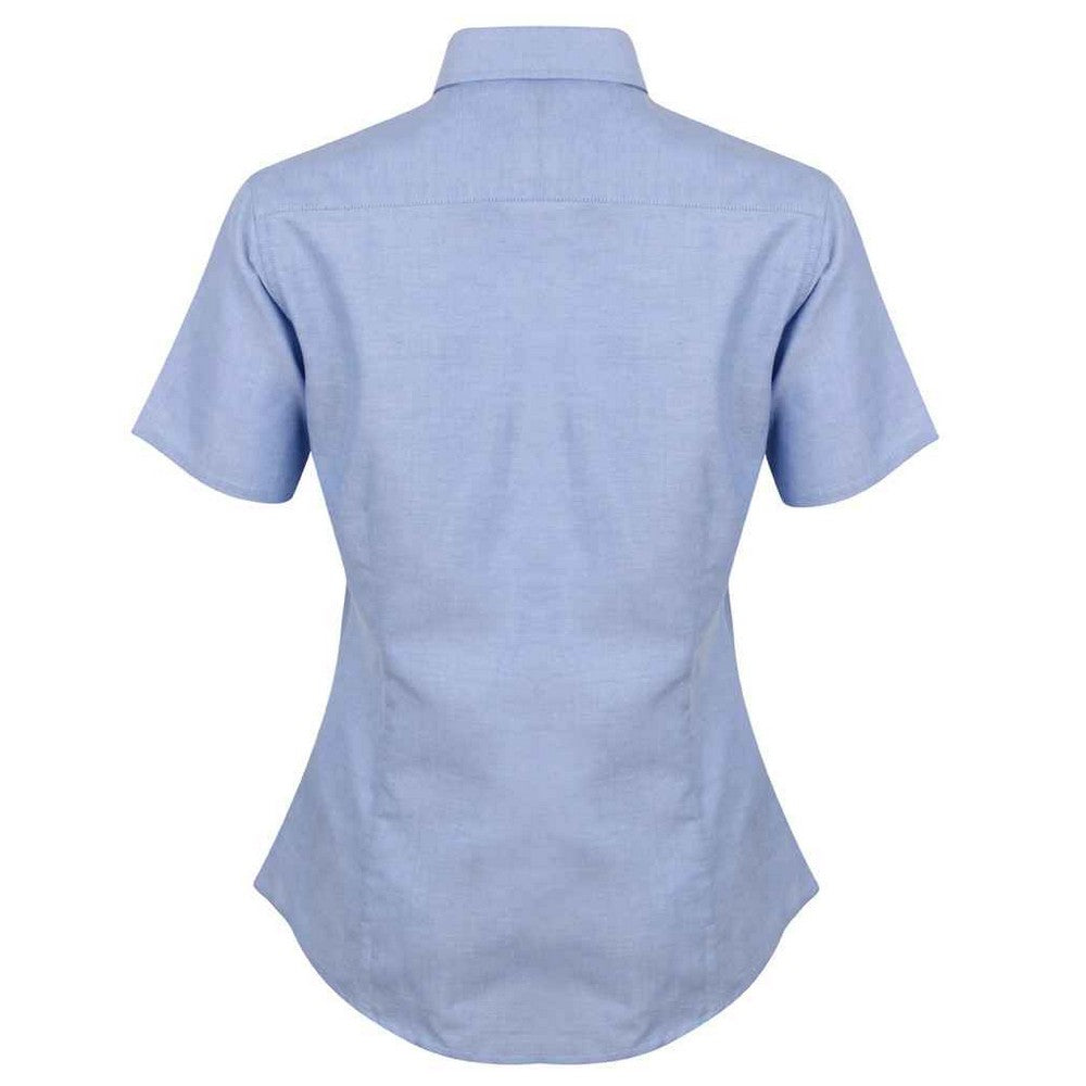Blue - Back - Henbury Womens-Ladies Oxford Modern Shirt