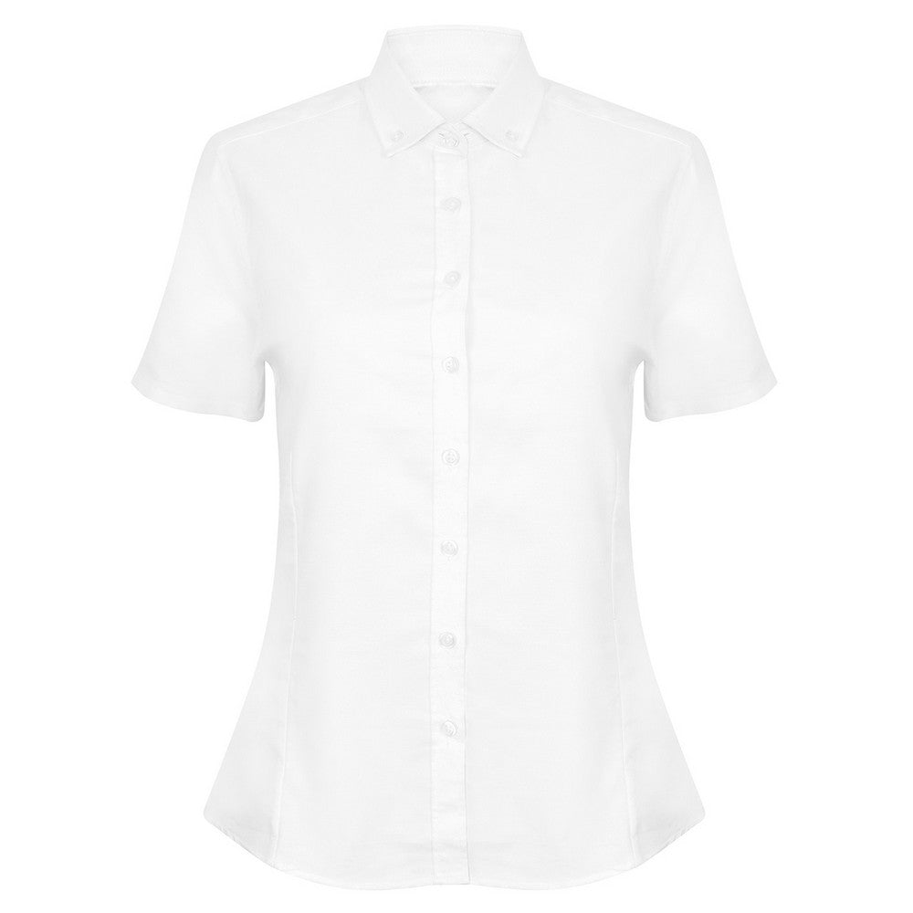 White - Front - Henbury Womens-Ladies Oxford Modern Shirt