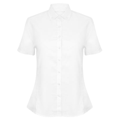 White - Front - Henbury Womens-Ladies Oxford Modern Shirt