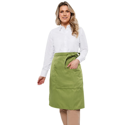 Light Olive - Front - Dennys Unisex Adult Polyester Pocket Waist Apron