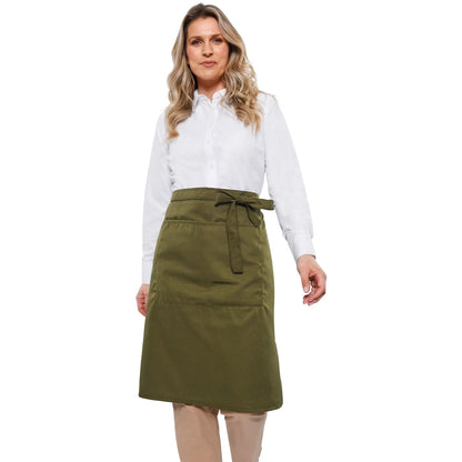 Olive - Front - Dennys Unisex Adult Polyester Pocket Waist Apron