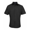 Black - Front - Premier Mens Supreme Poplin Short-Sleeved Shirt