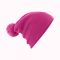 Fuchsia-Off White - Front - Beechfield Childrens-Kids Snowstar Beanie