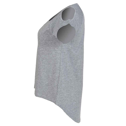 Heather Grey - Side - Skinni Fit Womens-Ladies Heather Drop Tail T-Shirt