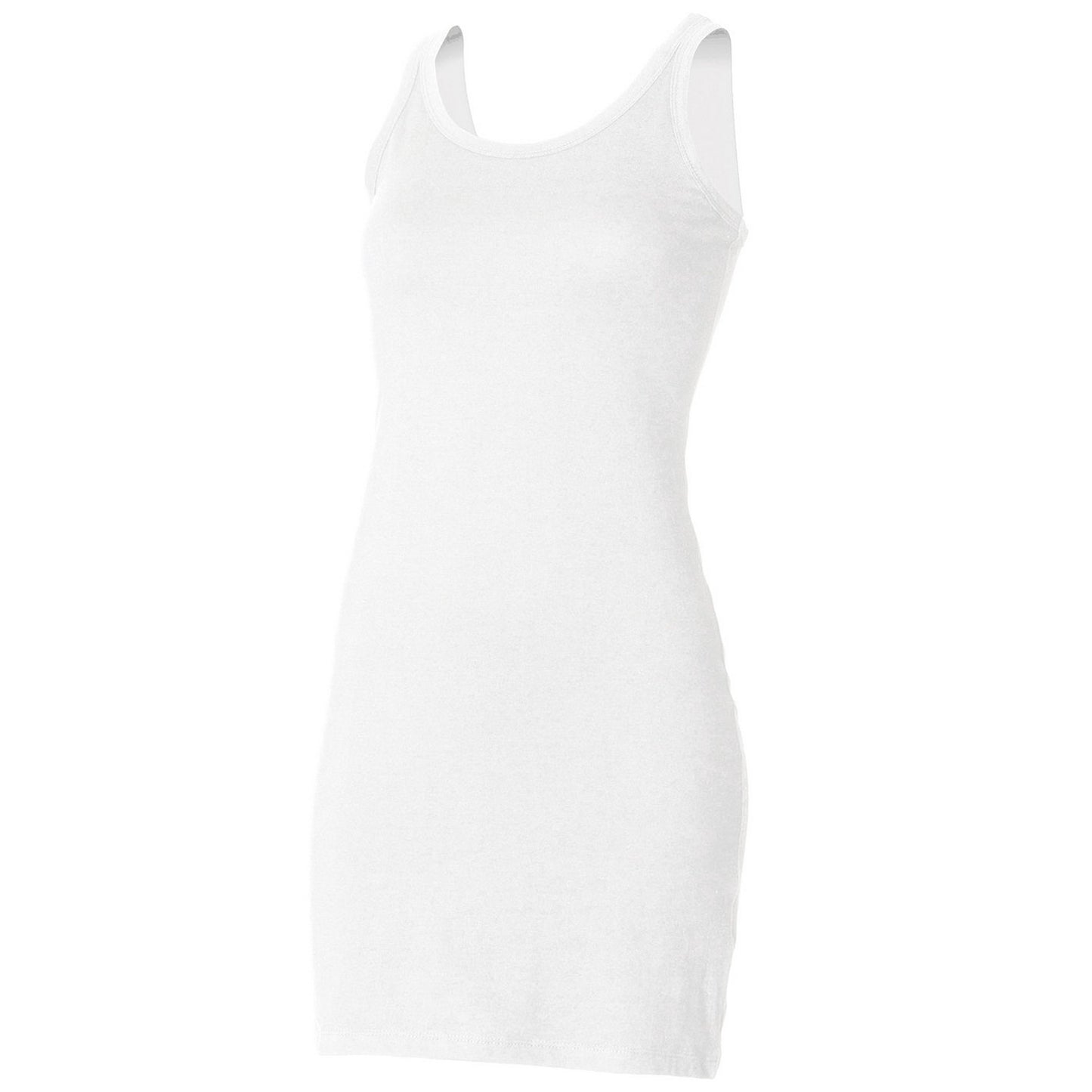 White - Front - Skinni Fit Womens-Ladies Tank Dress