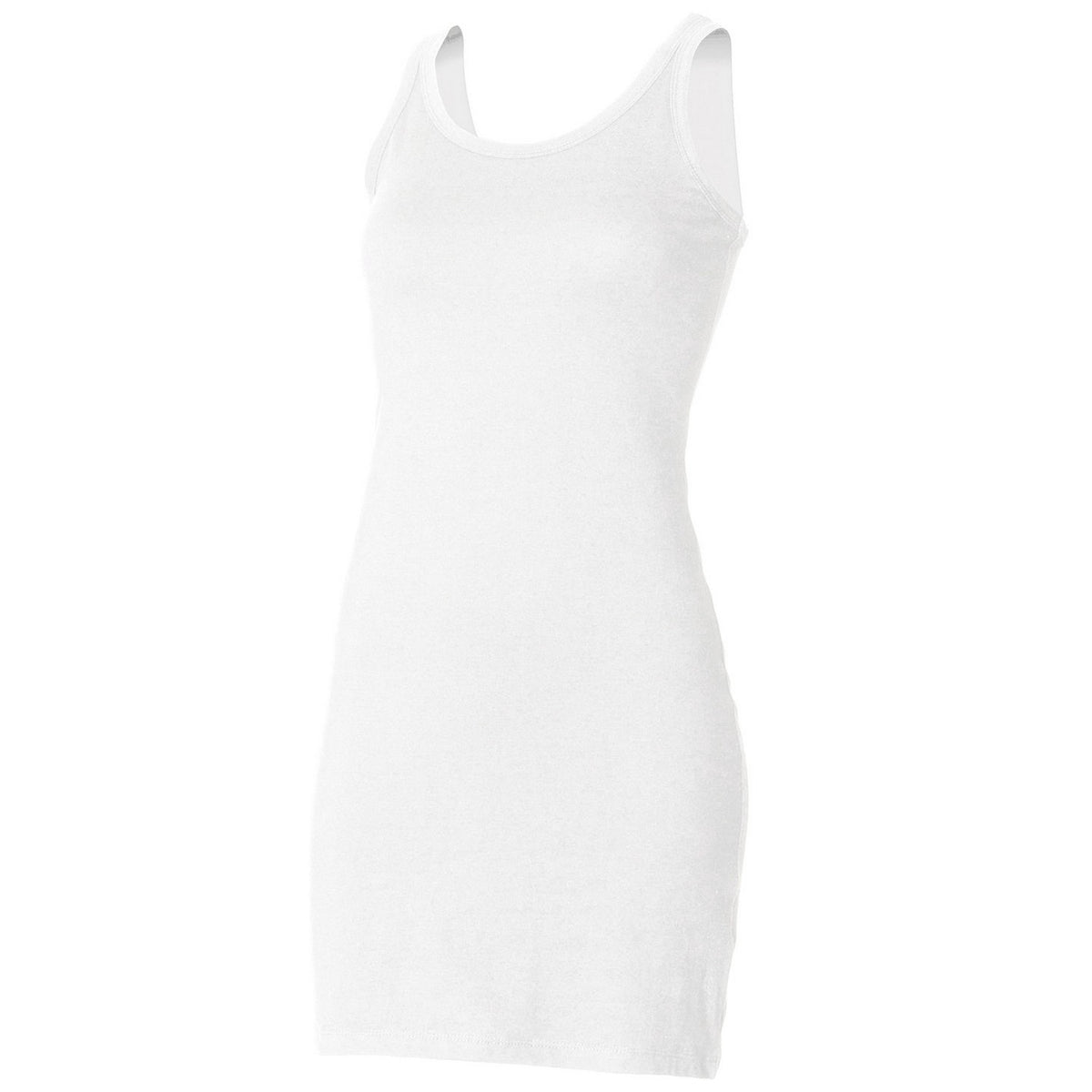 White - Front - Skinni Fit Womens-Ladies Tank Dress