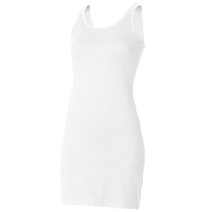 White - Front - Skinni Fit Womens-Ladies Tank Dress