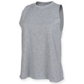 Heather Grey - Front - Skinni Fit Womens-Ladies Heather High-Neck Vest Top