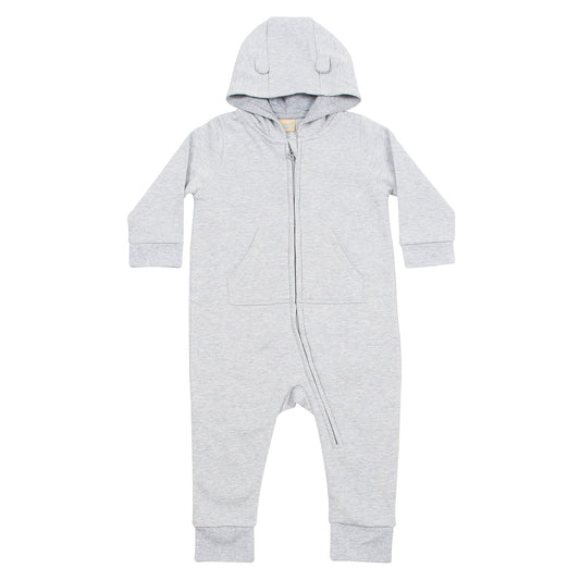 Heather Grey - Front - Larkwood Toddler Fleece All-In-One Nightwear