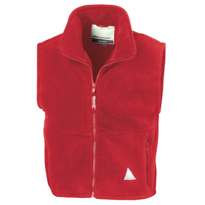 Red - Front - Result Childrens-Kids Polartherm Fleece Body Warmer