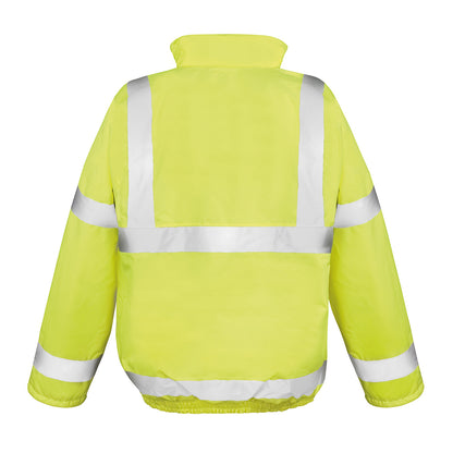 Fluorescent Yellow - Back - Result Core Unisex Adult High-Vis Winter Blouson Jacket