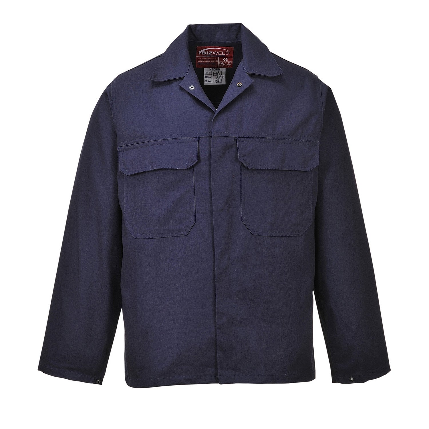 Navy - Front - Portwest Mens Bizweld Flame Resistant Jacket