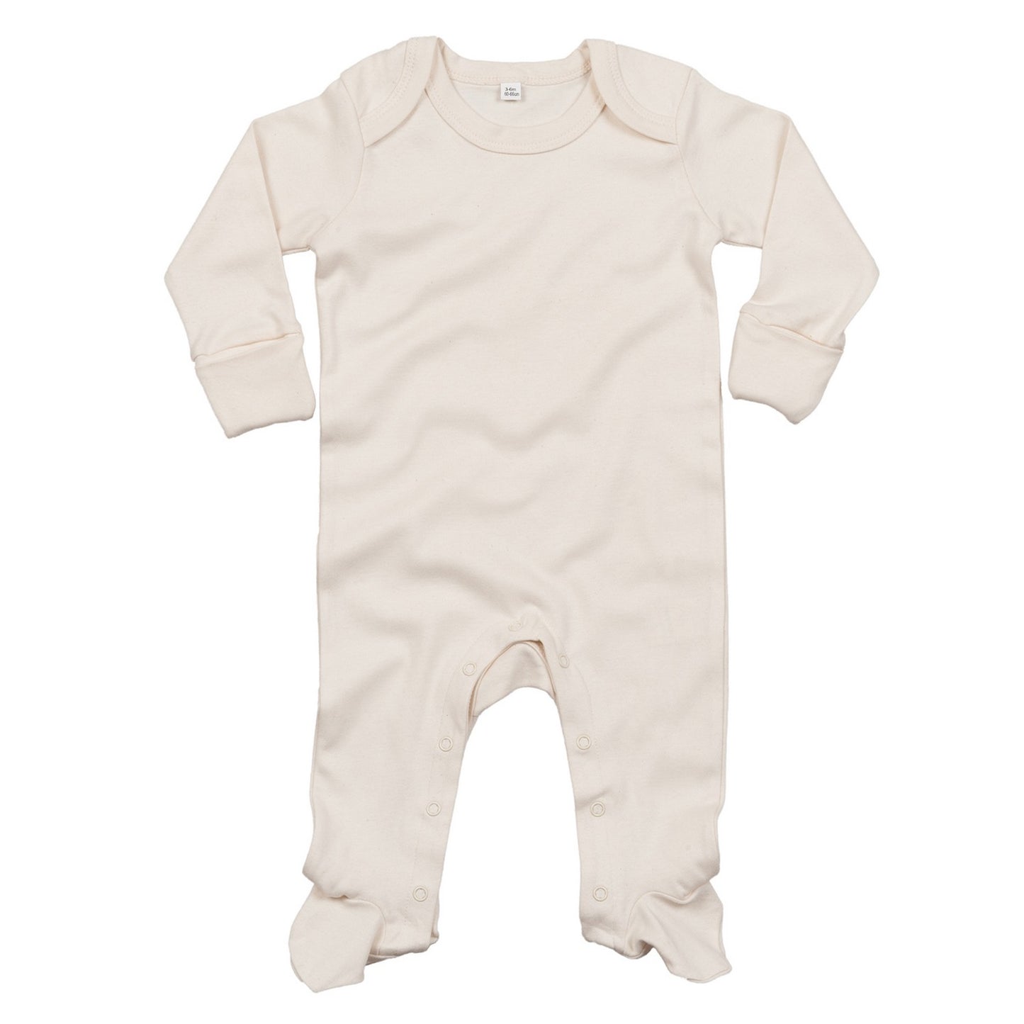 Natural - Front - Babybugz Baby Organic Sleepsuit