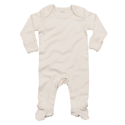 Natural - Front - Babybugz Baby Organic Sleepsuit