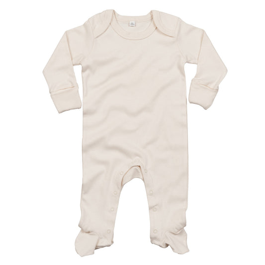 Natural - Front - Babybugz Baby Organic Sleepsuit