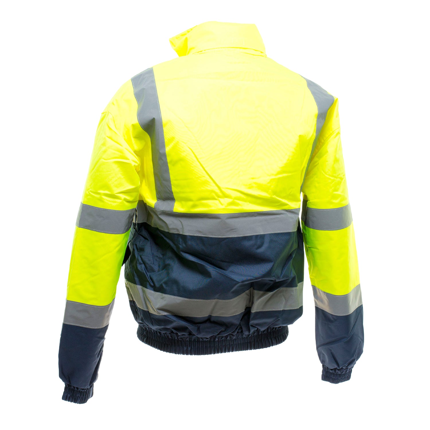 Yellow-Navy - Back - Yoko Unisex Adult Two Tone High-Vis Bomber Jacket