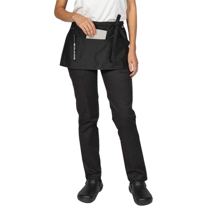 Black - Back - Dennys Zip Pocket Waist Apron