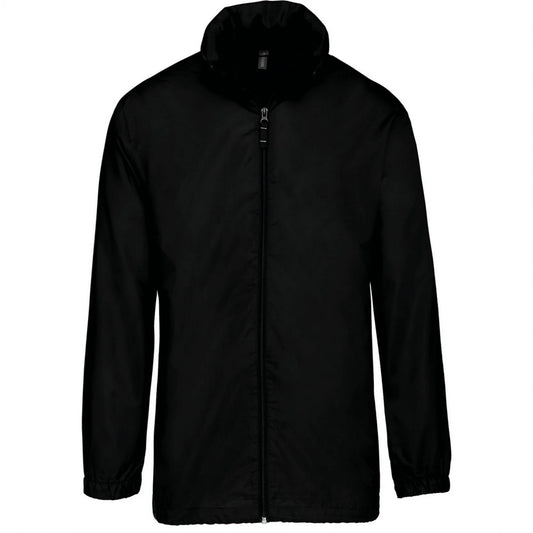 Black - Front - Kariban Unisex Adult Plain Windbreaker
