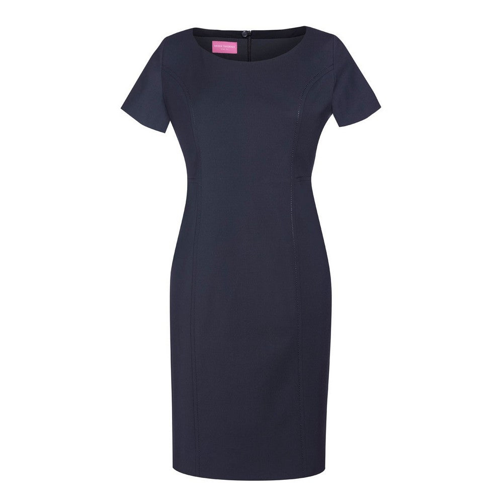 Navy - Front - Brook Taverner Womens-Ladies Sophisticated Teramo Dress