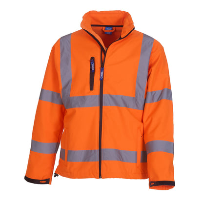 Orange - Front - Yoko Unisex Adult High-Vis Soft Shell Jacket