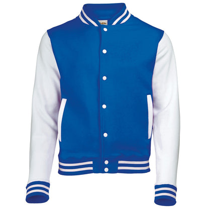 Royal Blue-White - Front - Awdis Unisex Adult Varsity Jacket