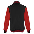 Jet Black-Fire Red - Back - Awdis Unisex Adult Varsity Jacket