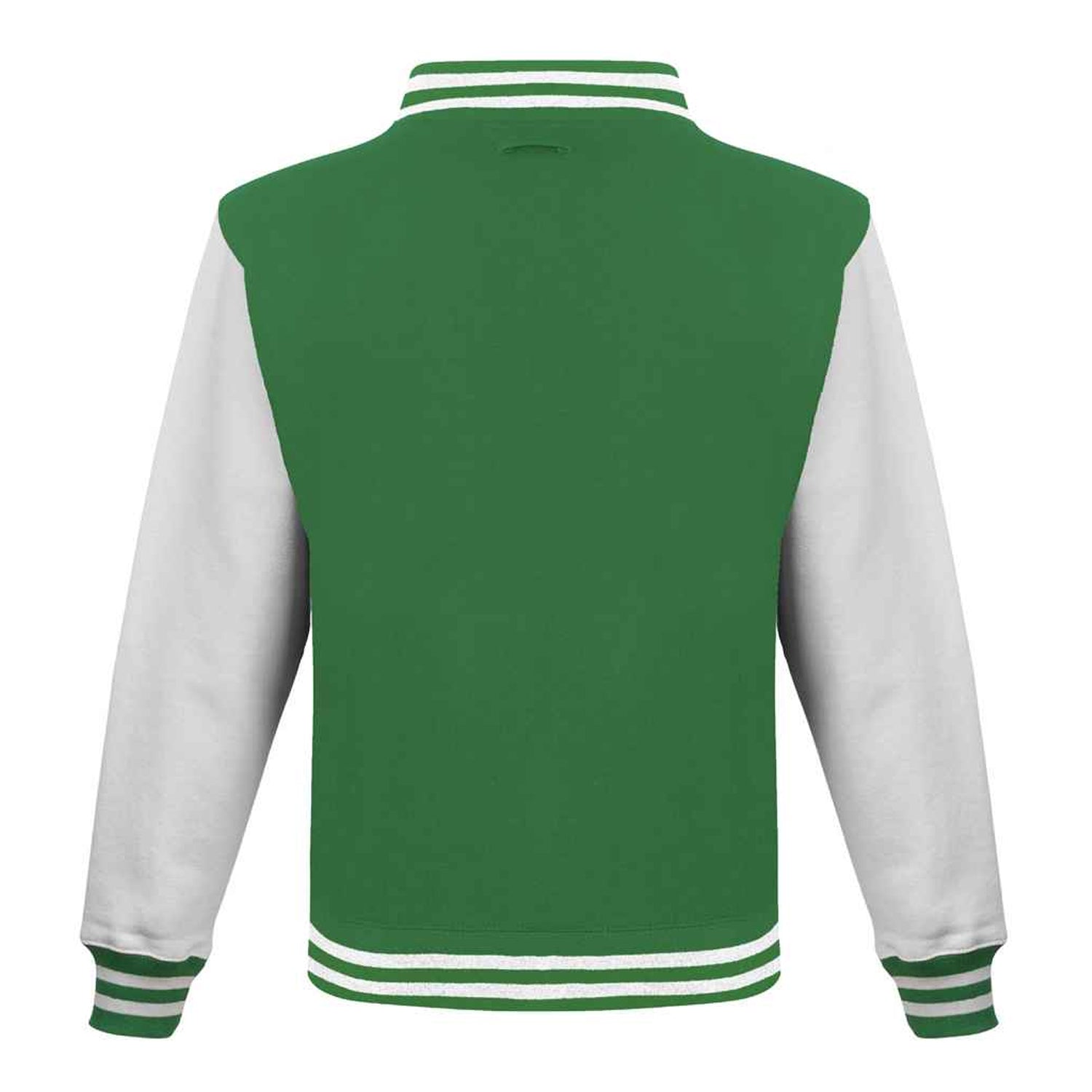 Kelly Green-White - Back - Awdis Unisex Adult Varsity Jacket