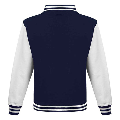 Oxford Navy-White - Back - Awdis Unisex Adult Varsity Jacket