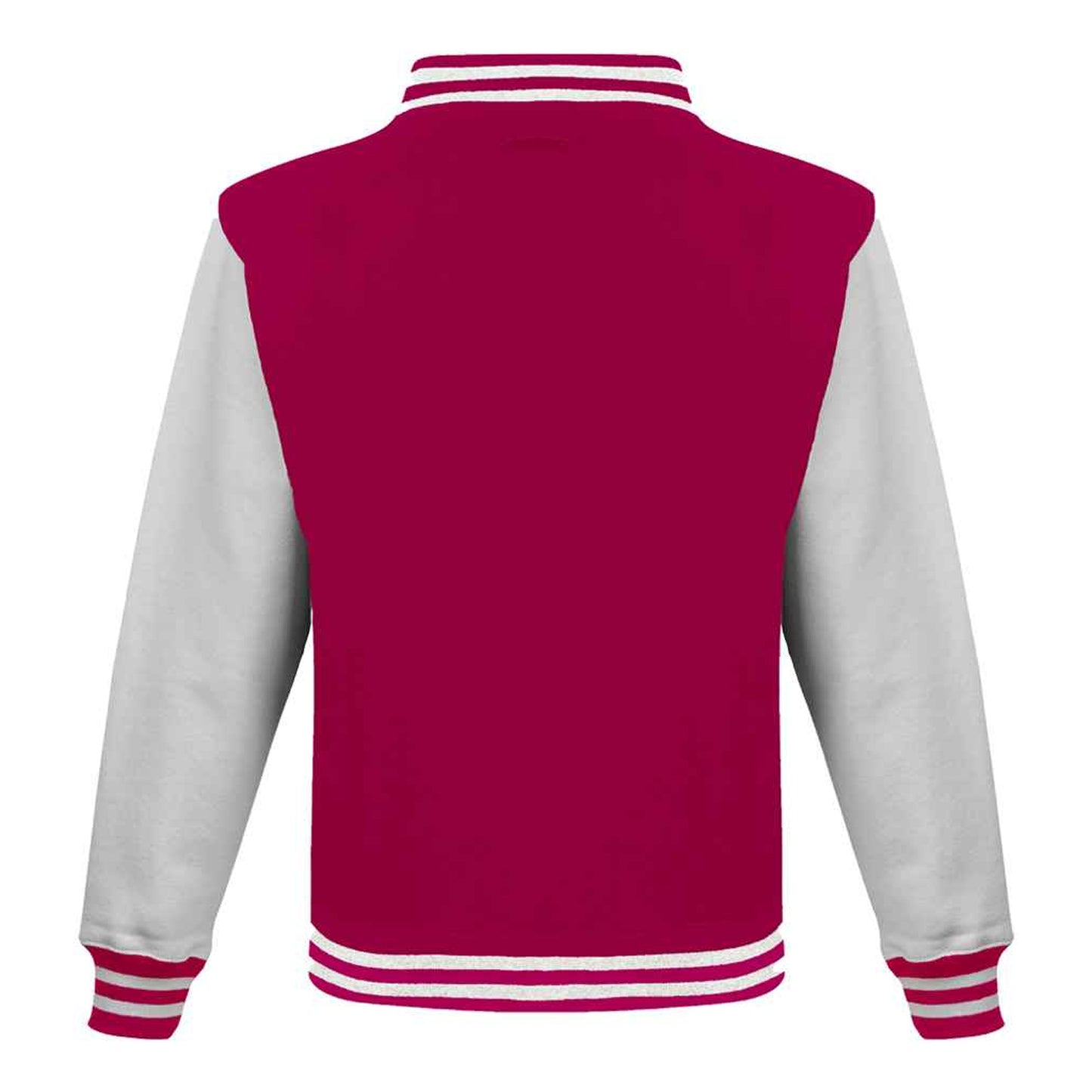 Hot Pink-White - Back - Awdis Unisex Adult Varsity Jacket