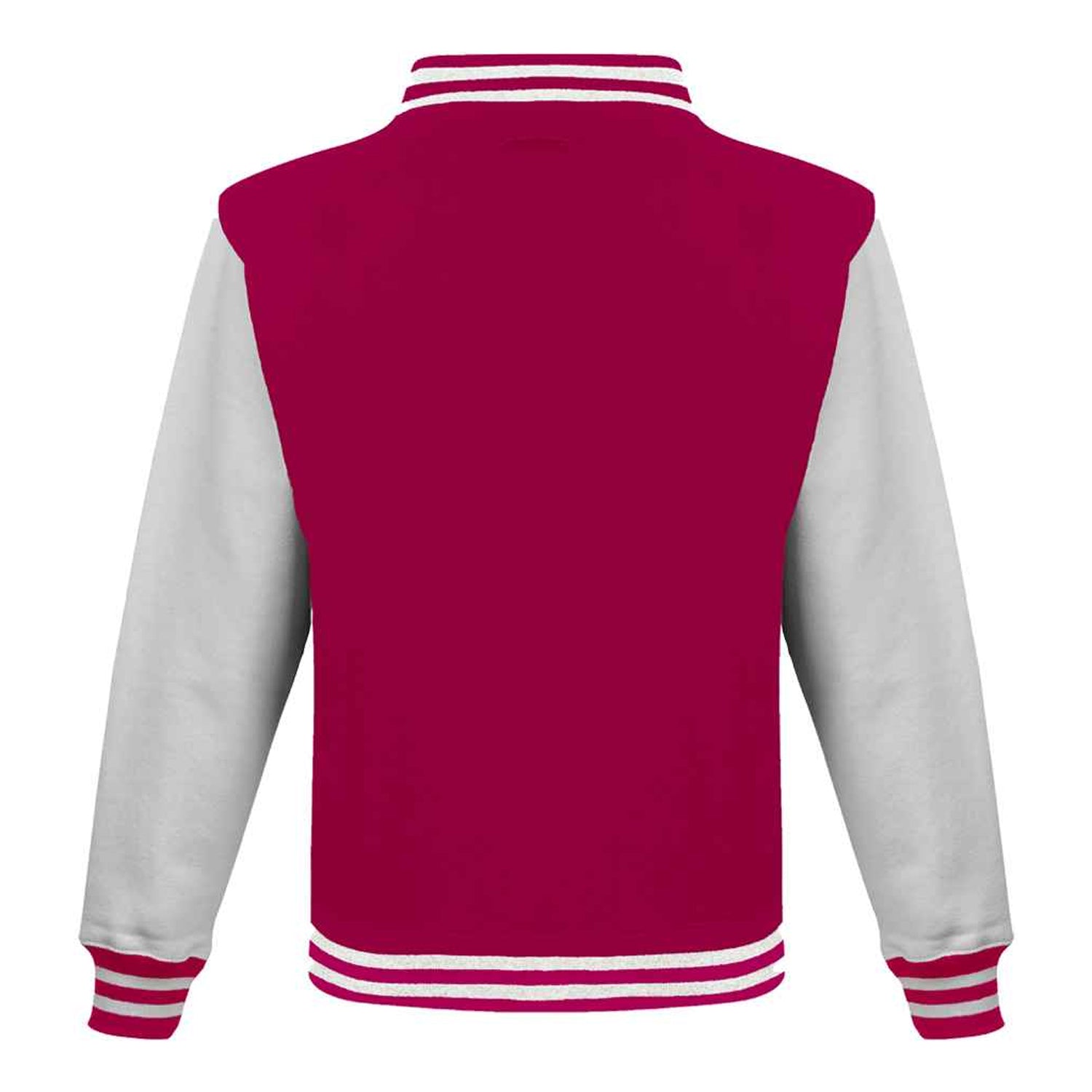 Hot Pink-White - Back - Awdis Unisex Adult Varsity Jacket