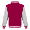 Hot Pink-White - Back - Awdis Unisex Adult Varsity Jacket