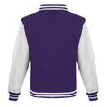 Purple-White - Back - Awdis Unisex Adult Varsity Jacket