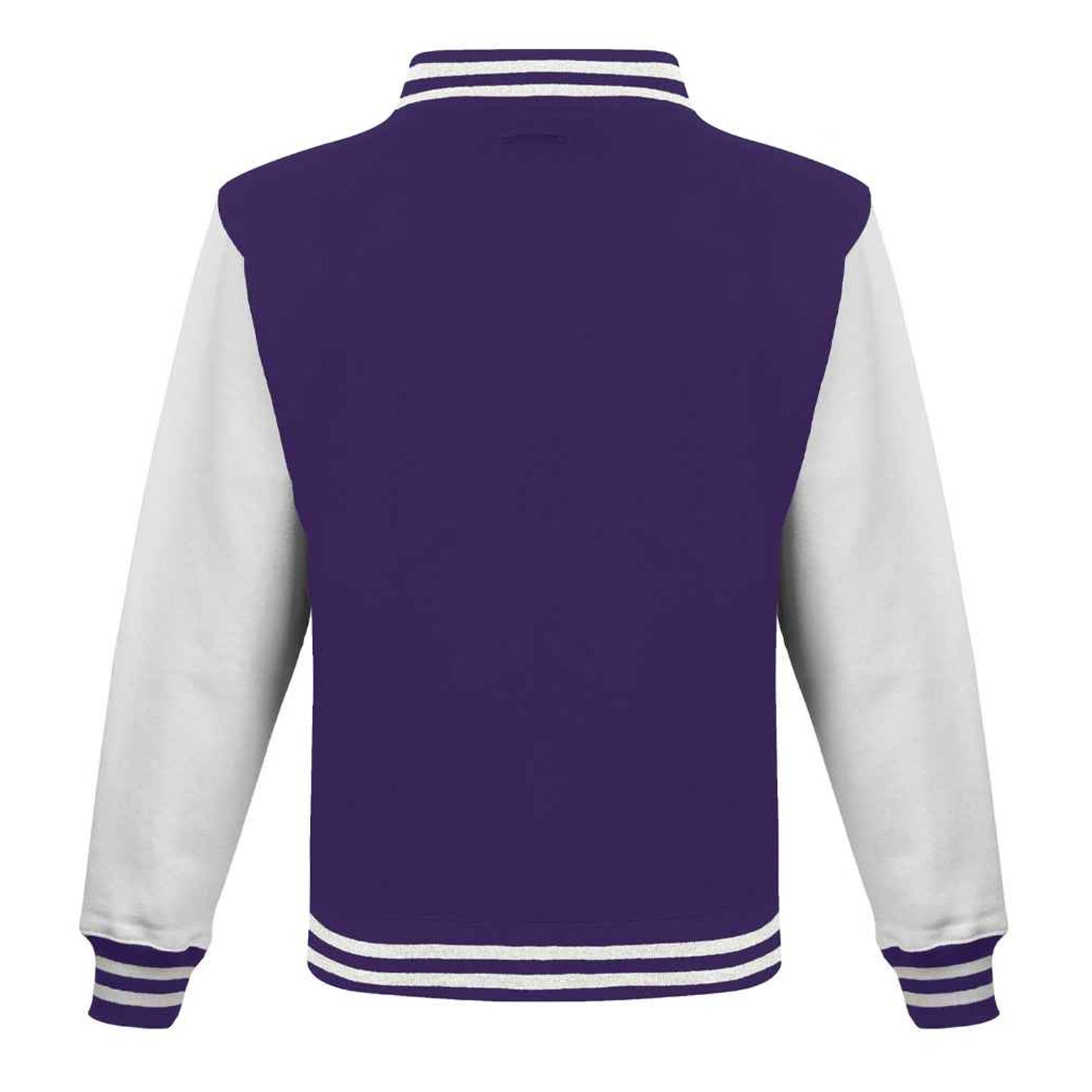 Purple-White - Back - Awdis Unisex Adult Varsity Jacket