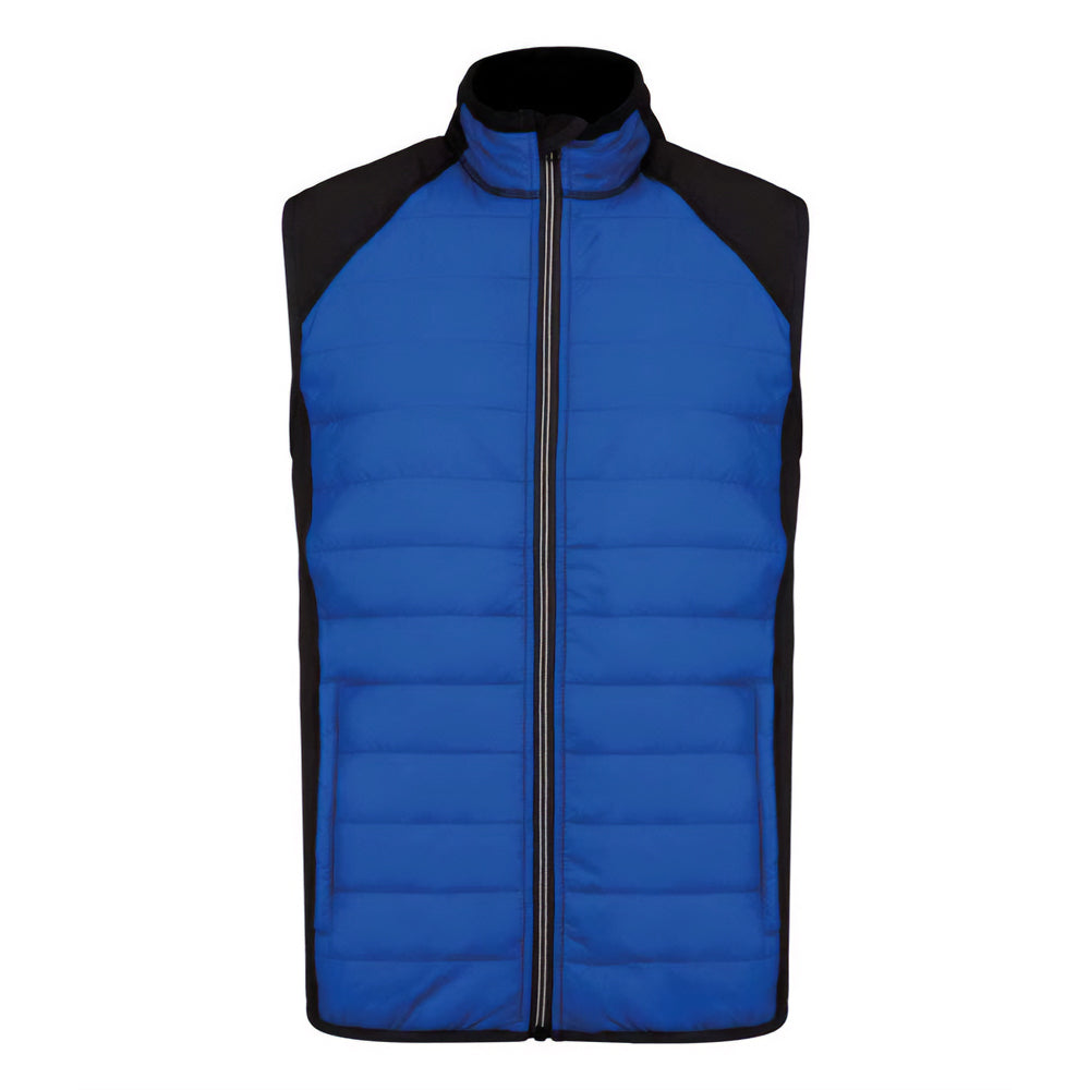 Dark Royal-Blue - Front - Proact Mens Dual Fabric Padded Sports Body Warmer