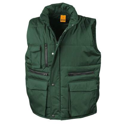 Bottle Green - Front - WORK-GUARD by Result Mens Lance Body Warmer