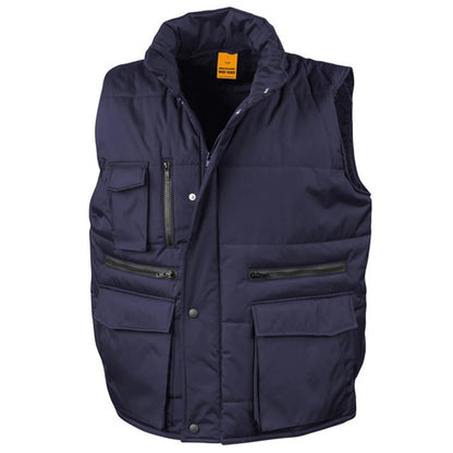 Navy - Front - WORK-GUARD by Result Mens Lance Body Warmer