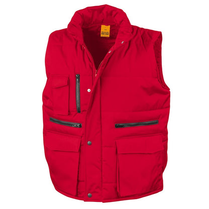 Red - Front - WORK-GUARD by Result Mens Lance Body Warmer