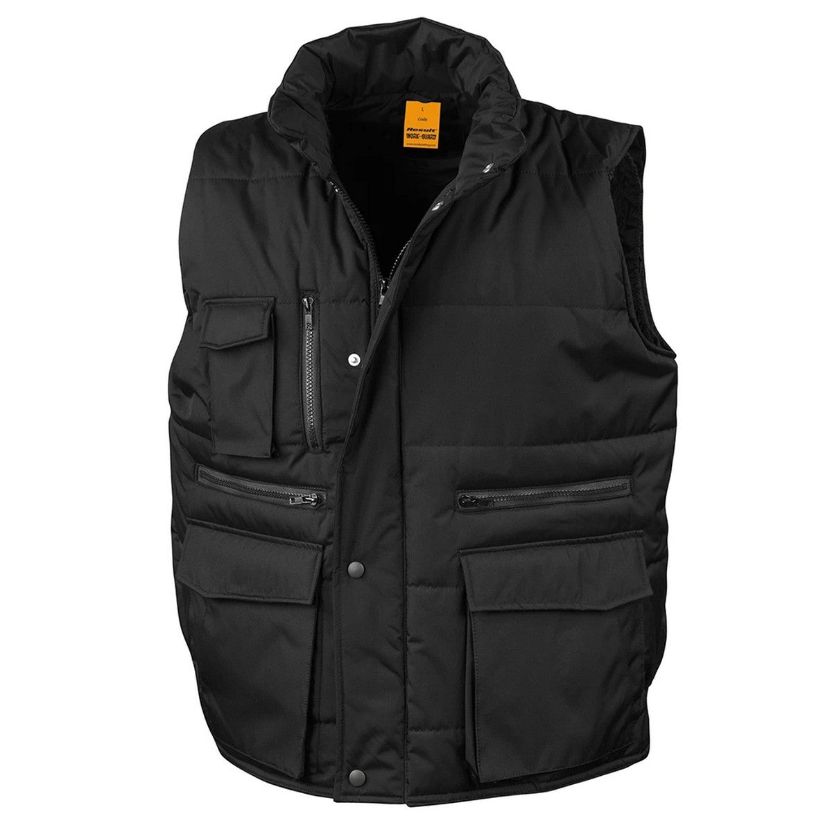 Black - Front - WORK-GUARD by Result Mens Lance Body Warmer